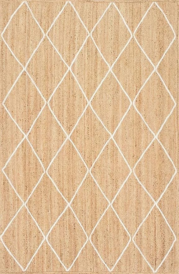 Natural Jute Hand Braided Bohemian Jute Colorful Area Rugs