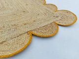 Hand Weaving Village  Decorative scalloped jute rug