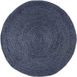 Natural Jute Hand Braided Bohemian Blue Jute Area Rugs