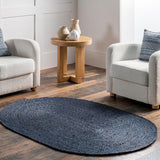 Boho Navy Blue Area Rug – Handwoven Decorative Floor Rug