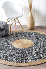Round Shape Cotton-Jute Hand Braided Natural Jute Rugs