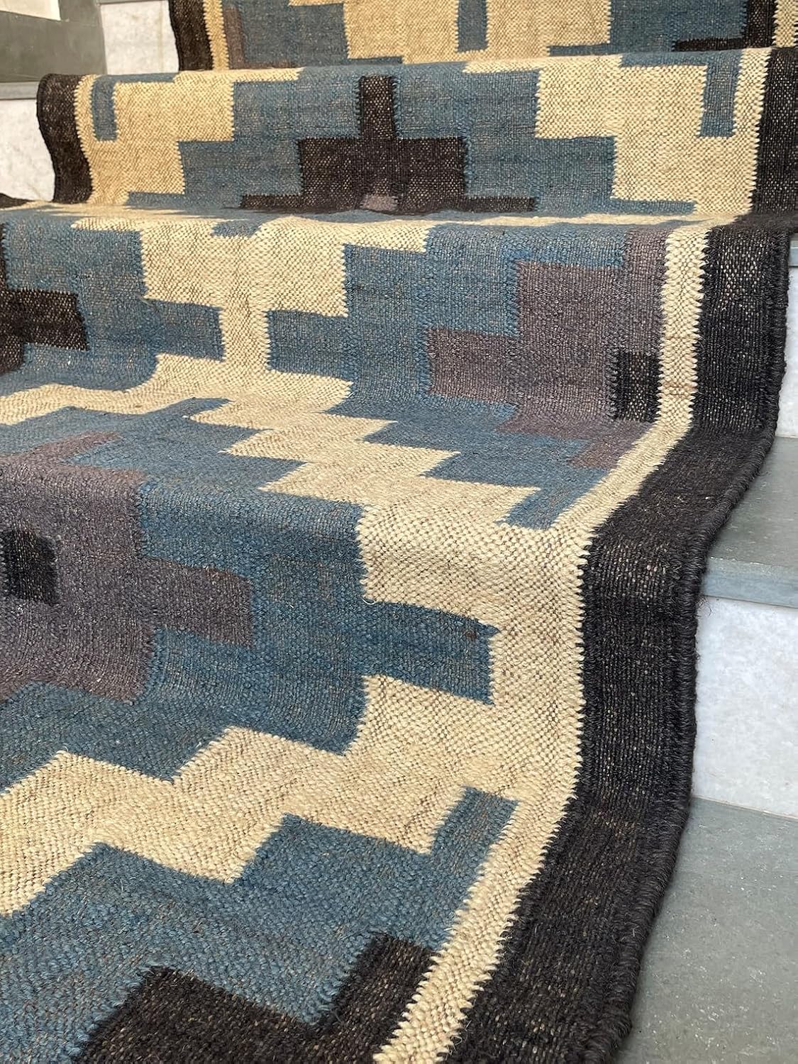 Tapis d'escalier Kilim tissé à la main 
