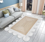 Hand Braided  Indoor Outdoor Soft scalloped jute rug