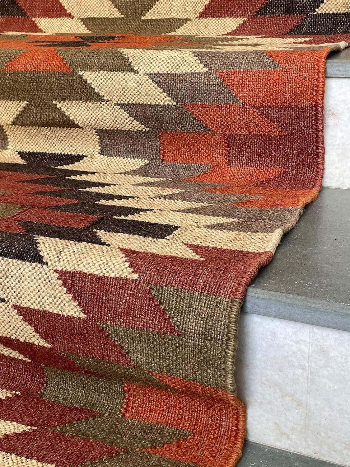 Tapis d'escalier Kilim tissé à la main, tapis d'escalier 