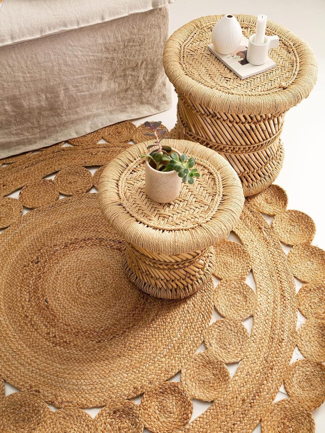 Special Designed Jute Rug Handmade Rustic Look Jute Area Rugs