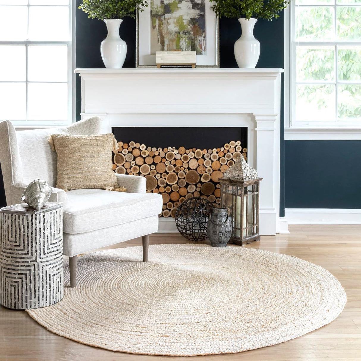 Rigo Hand Woven Off White Rugs For Bedroom
