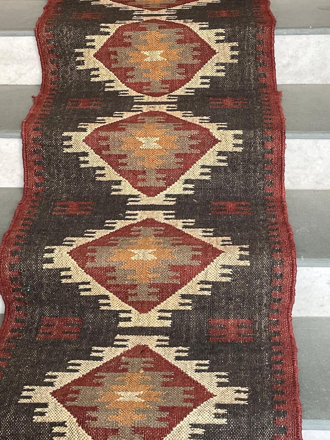 Tapis d'escalier Kilim tissé à la main, tapis d'escalier 
