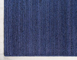Natural Jute Hand Braided Bohemian Blue Jute Area Rugs