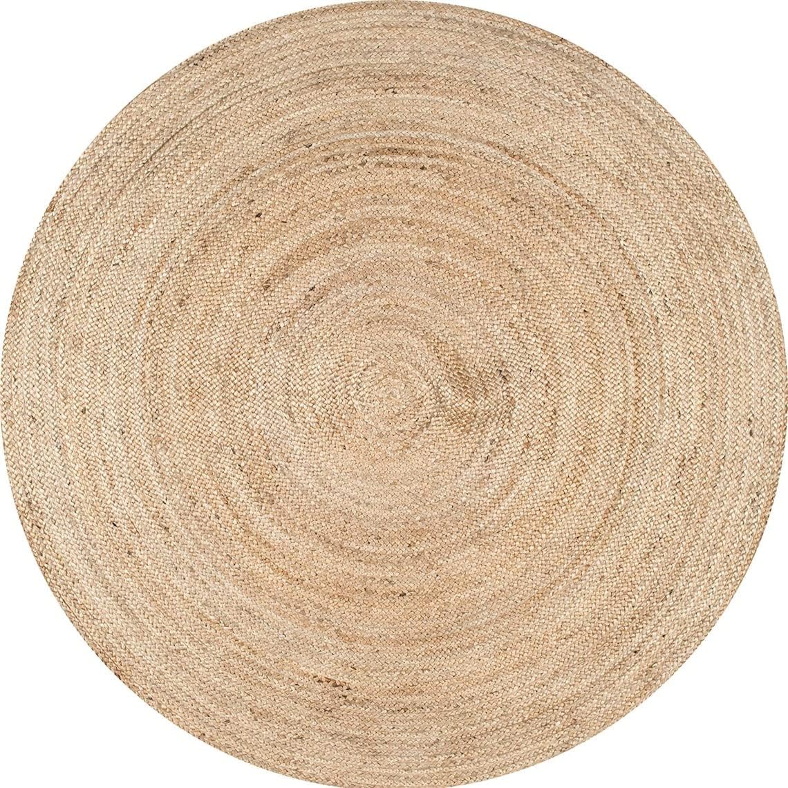 Braided Jute Beige with Design Border Bohemian  Natural Jute Rugs