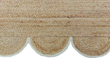 Hand Weaving Village  Decorative scalloped jute rug