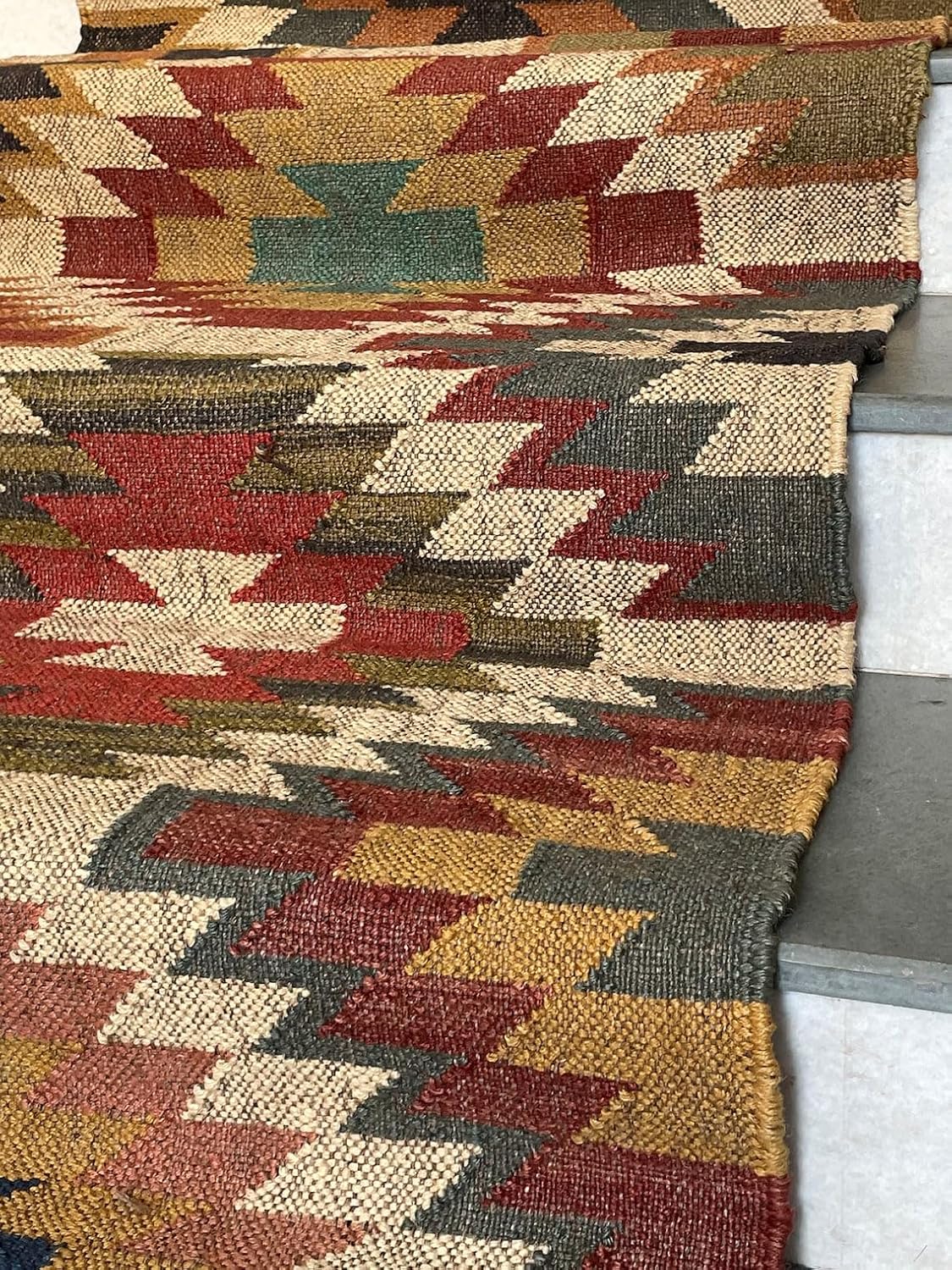 Tapis d'escalier Kilim tissé à la main, tapis d'escalier 