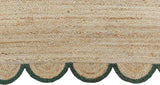 Hand Weaving Village  Decorative scalloped jute rug