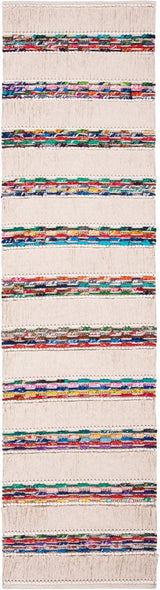 Natura Collection Hand-woven Cotton Runner, Ivory/Red