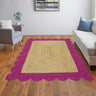 Hand Braided  Indoor Outdoor Soft scalloped jute rug