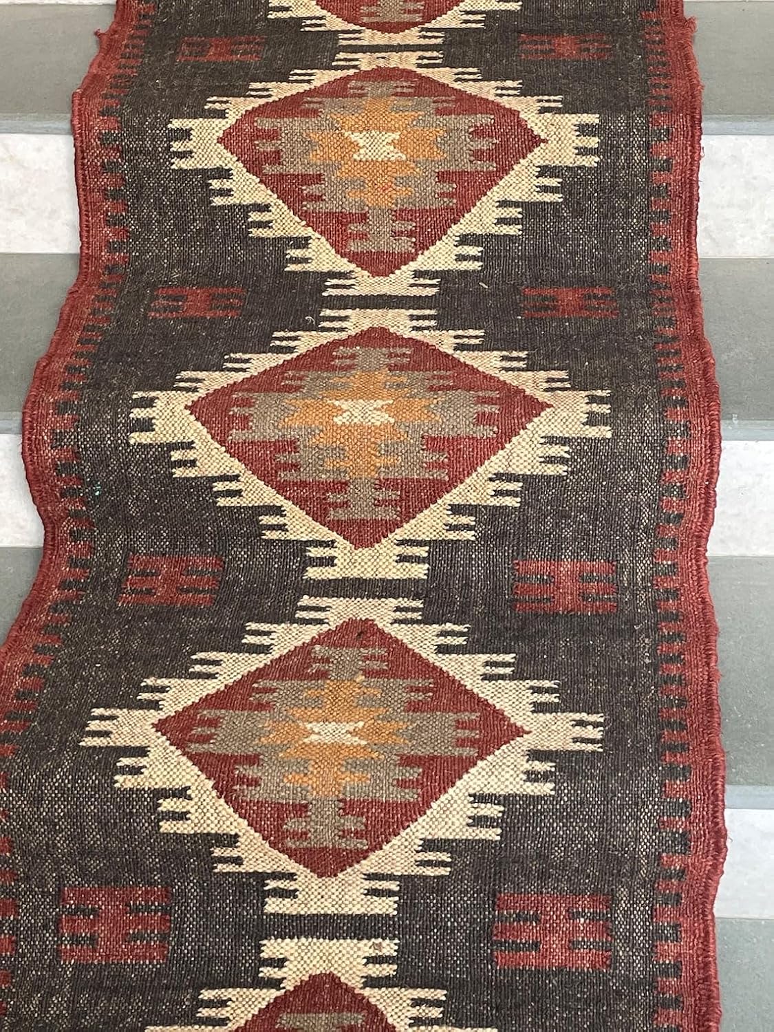 Tapis d'escalier Kilim tissé à la main, tapis d'escalier 