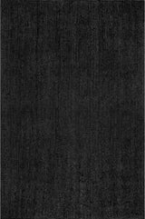 Natural Hand Braided Bohemian Black Jute Area Rugs
