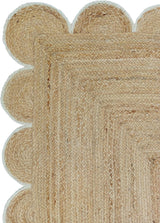 Hand Weaving Village  Decorative scalloped jute rug