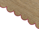Hand Weaving Village  Decorative scalloped jute rug