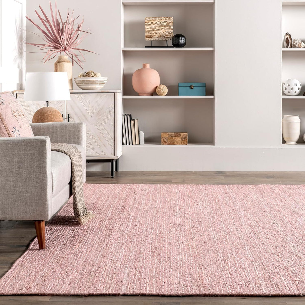 Rigo Hand Woven Pink Colorful Area Rugs