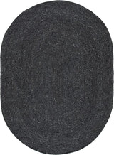 Natural Hand Braided Bohemian Black Jute Area Rugs