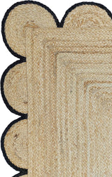 Hand Weaving Village  Decorative scalloped jute rug