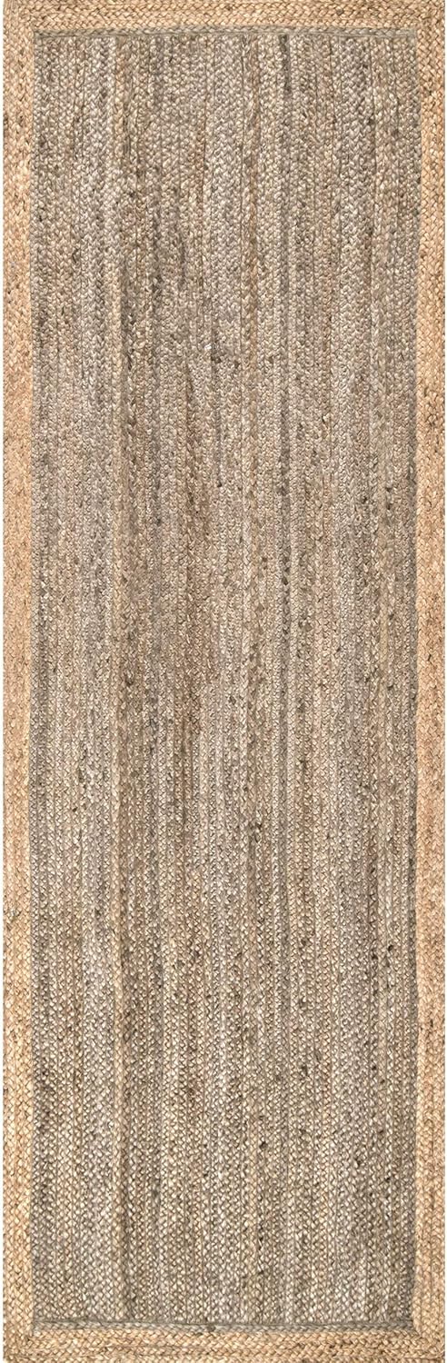 Grey with Beige Border Natural Fiber Rugs