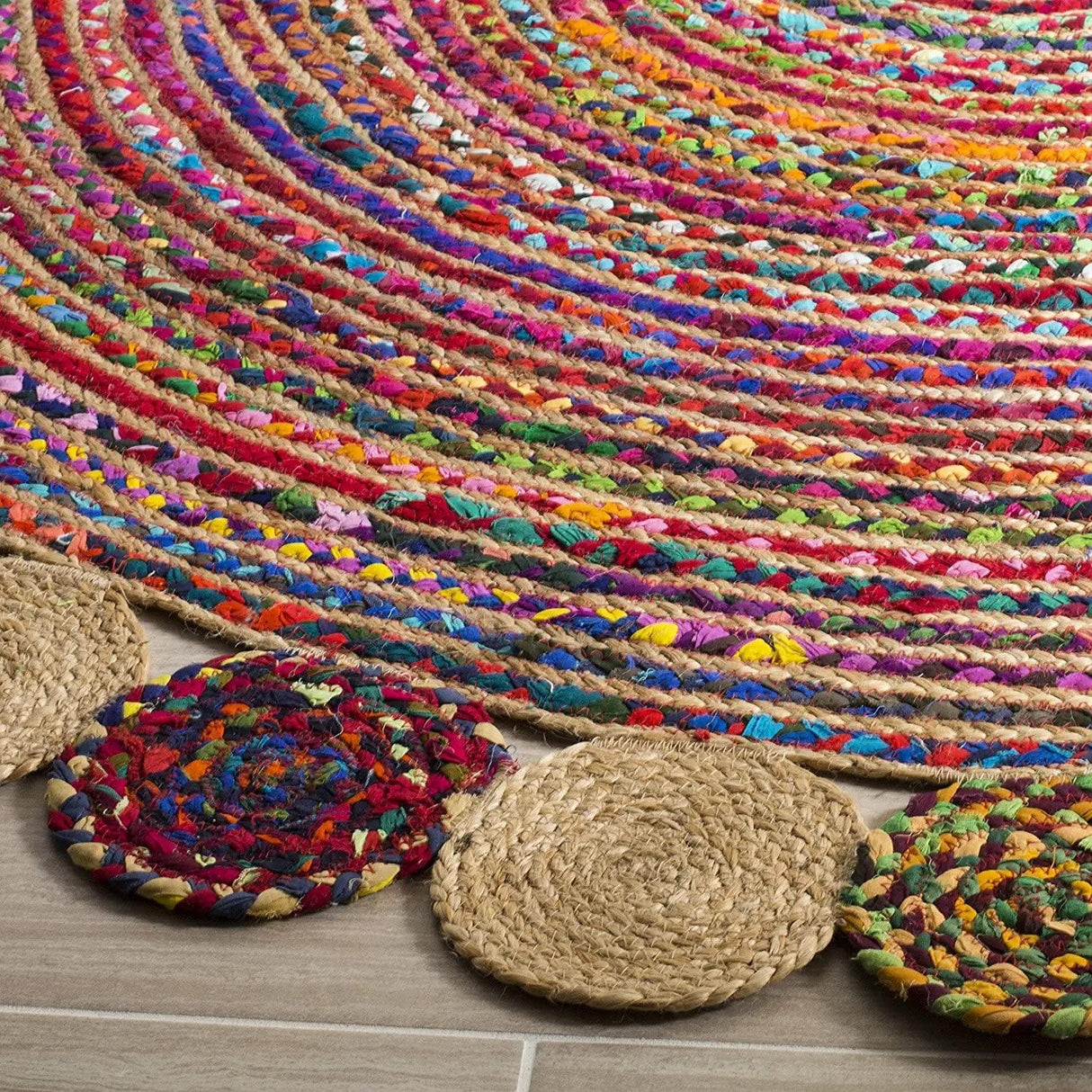 Gole Design Round Braided Carpet Rug