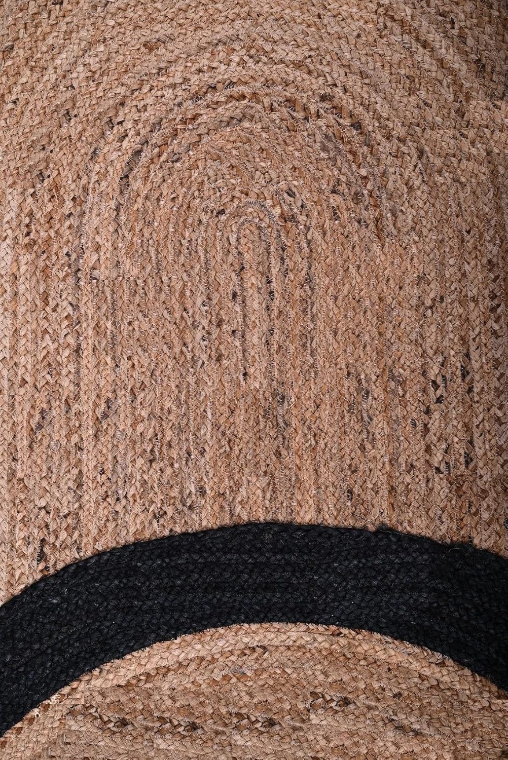 Black Border Bohemian Jute Rug Home Decor