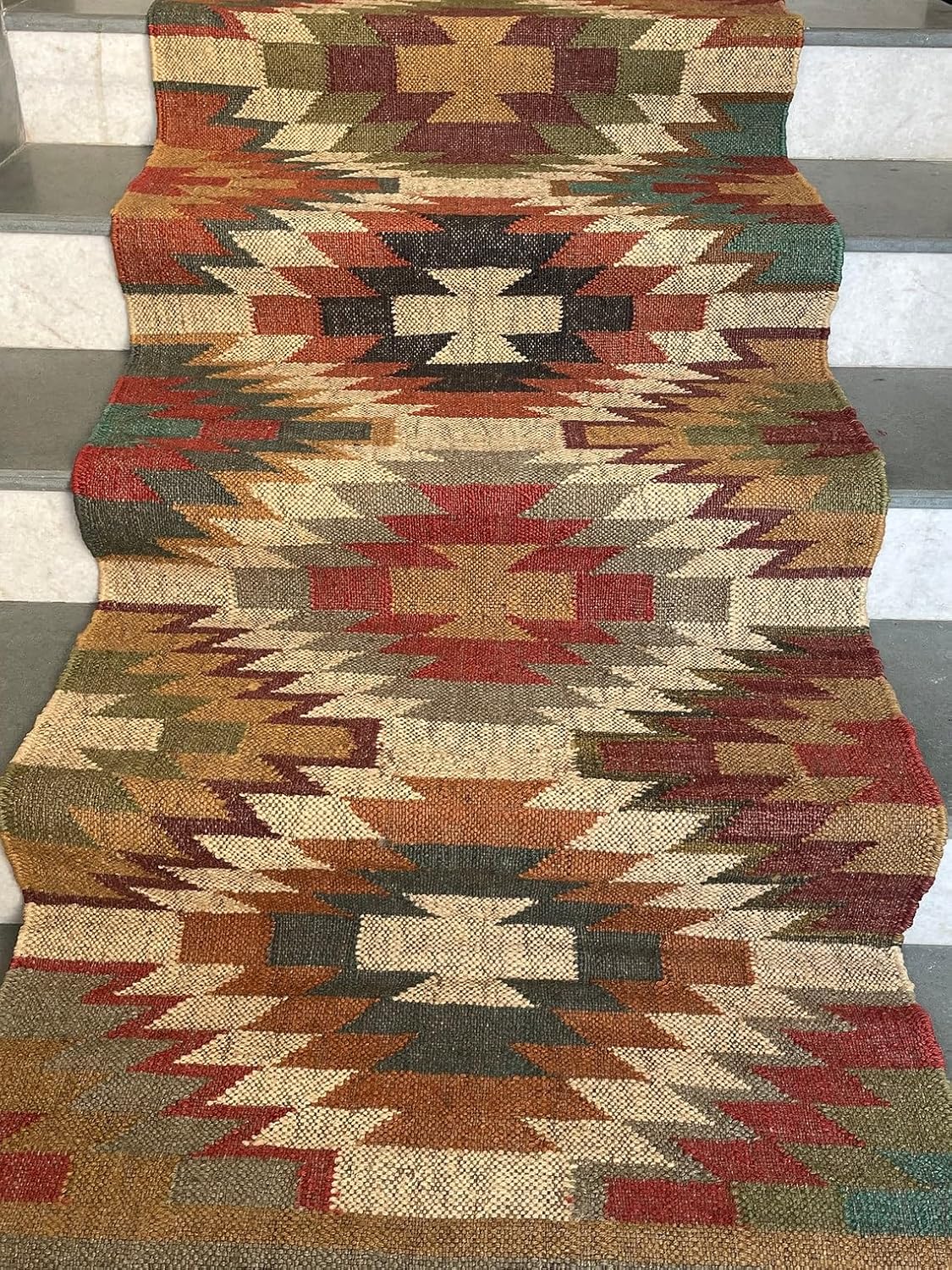 Eco-Friendly Kilim Stair Runner Rug, Handmade Stair Runners