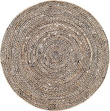 Round Shape Cotton-Jute Hand Braided Natural Jute Rugs