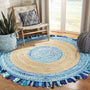 Boho Round Fringed Rug – Beautiful Jute & Cotton Area Mat for Modern Interiors