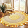 Boho Round Fringed Rug – Beautiful Jute & Cotton Area Mat for Modern Interiors