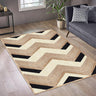 Unique Design Geometric Hand Woven Beige Black  Indian Area Rugs for Living Room, Hall