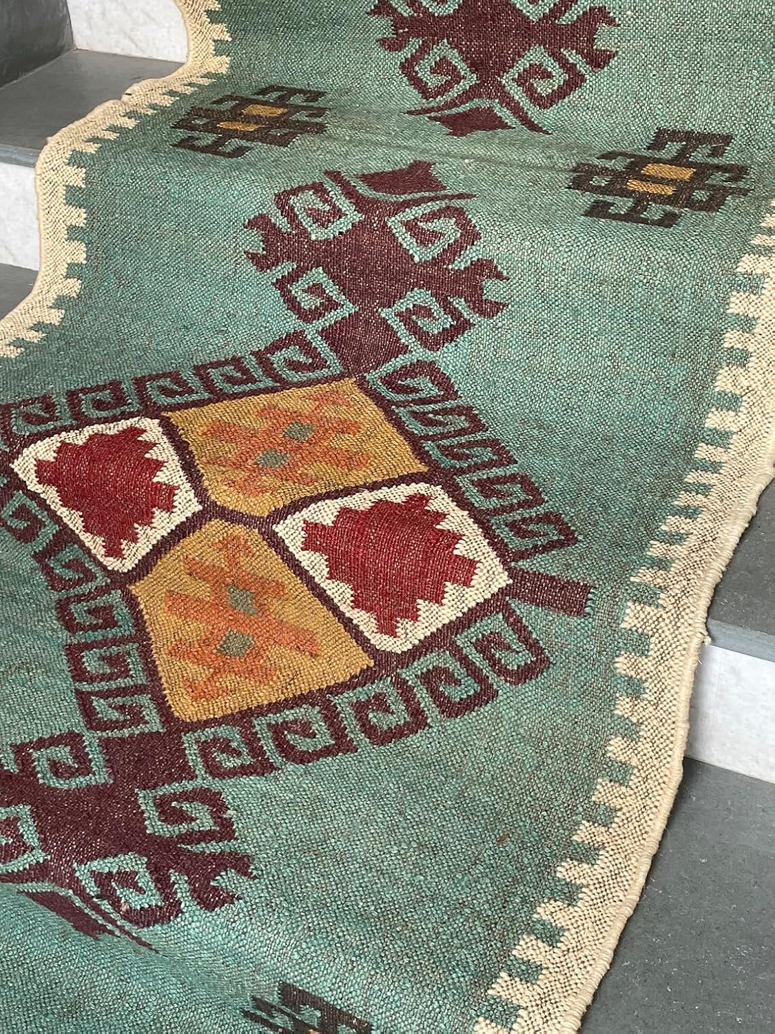 Hand Woven Kilim Stair Runner Rug, Eco-Friendly Stair Runners Rugs
