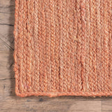Hand-Woven Peach Natural Fiber Rug – Soft & Eco-Friendly Area Rug