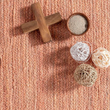 Hand-Woven Peach Natural Fiber Rug – Soft & Eco-Friendly Area Rug