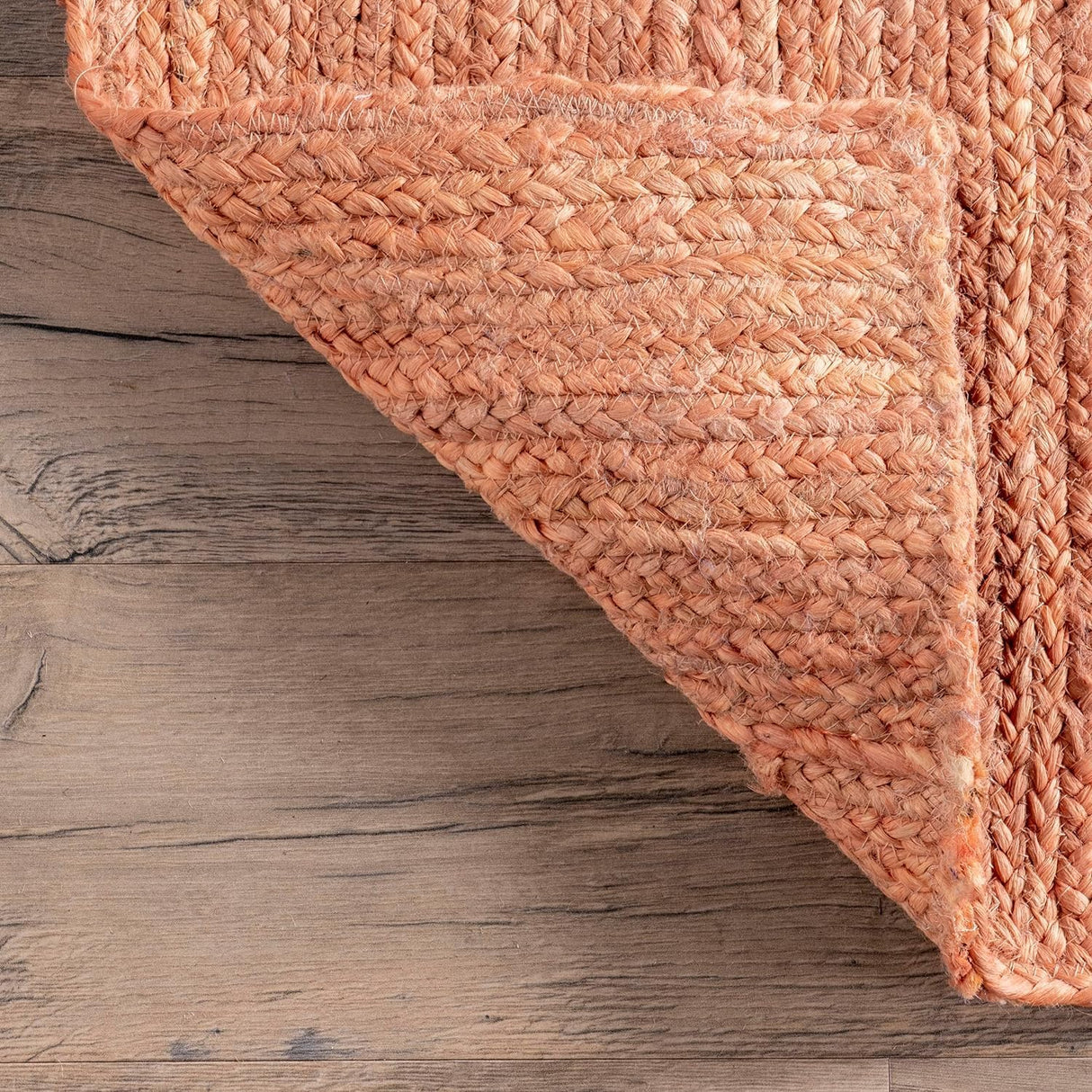Hand-Woven Peach Natural Fiber Rug – Soft & Eco-Friendly Area Rug