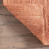 Hand-Woven Peach Natural Fiber Rug – Soft & Eco-Friendly Area Rug