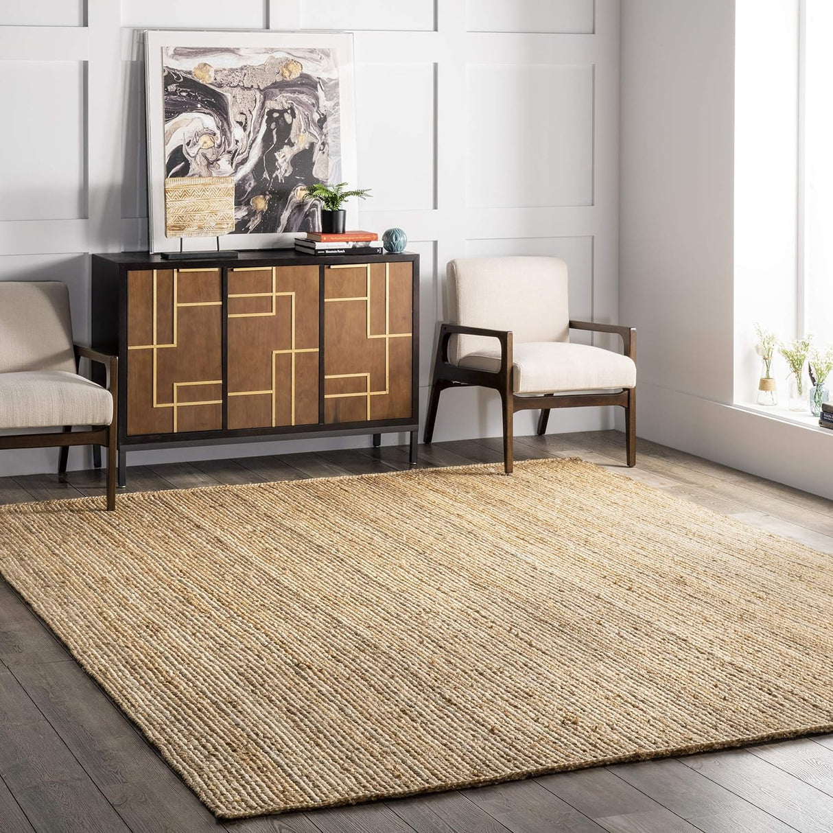 Natural Jute Hand Braided Hand Woven Jute Area Rugs