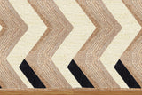 Unique Design Geometric Hand Woven Beige Black  Indian Area Rugs for Living Room, Hall