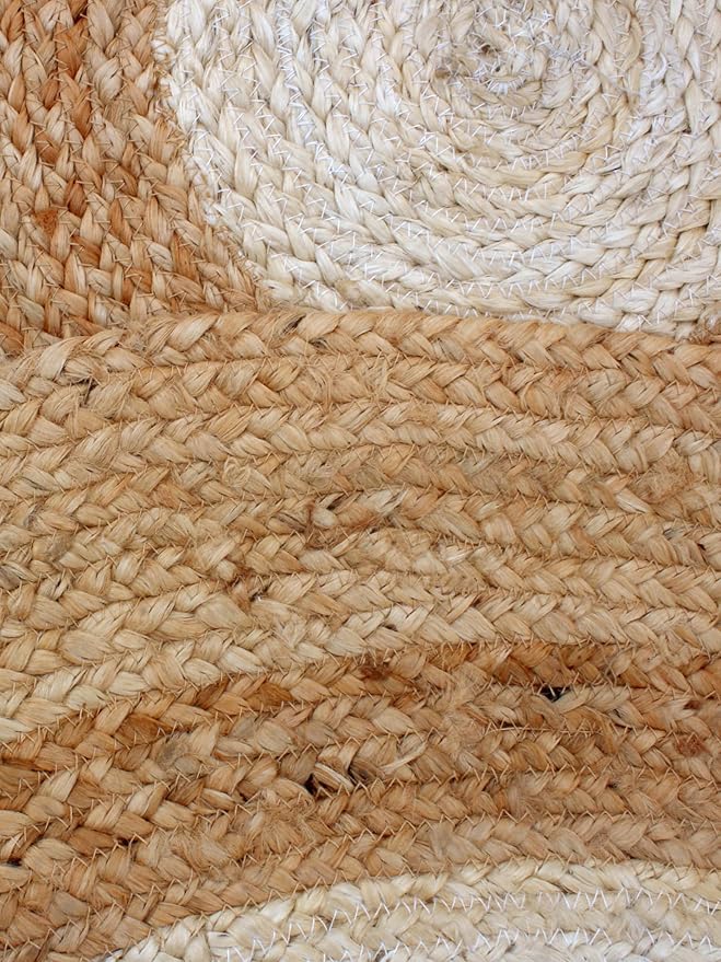 Round Traditional Design Jute Door Mat for Bedroom
