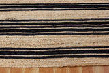 Indian Hand Braided Rug Geometric Black & Beige Jute Rug for Home/Office