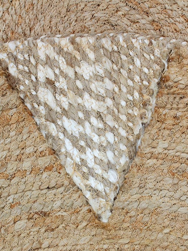 Round Traditional Design Jute Door Mat for Bedroom, Living Room, Dining Room