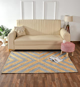 Handmade Boho Unique Design Hand Braided Area Rug For Living Room, Beige-Black