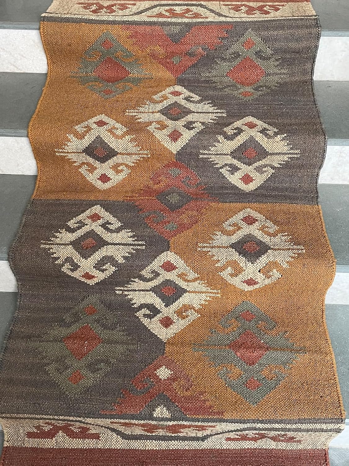 Eco-Friendly Stair Runners Rugs, Modern Kilim Runner