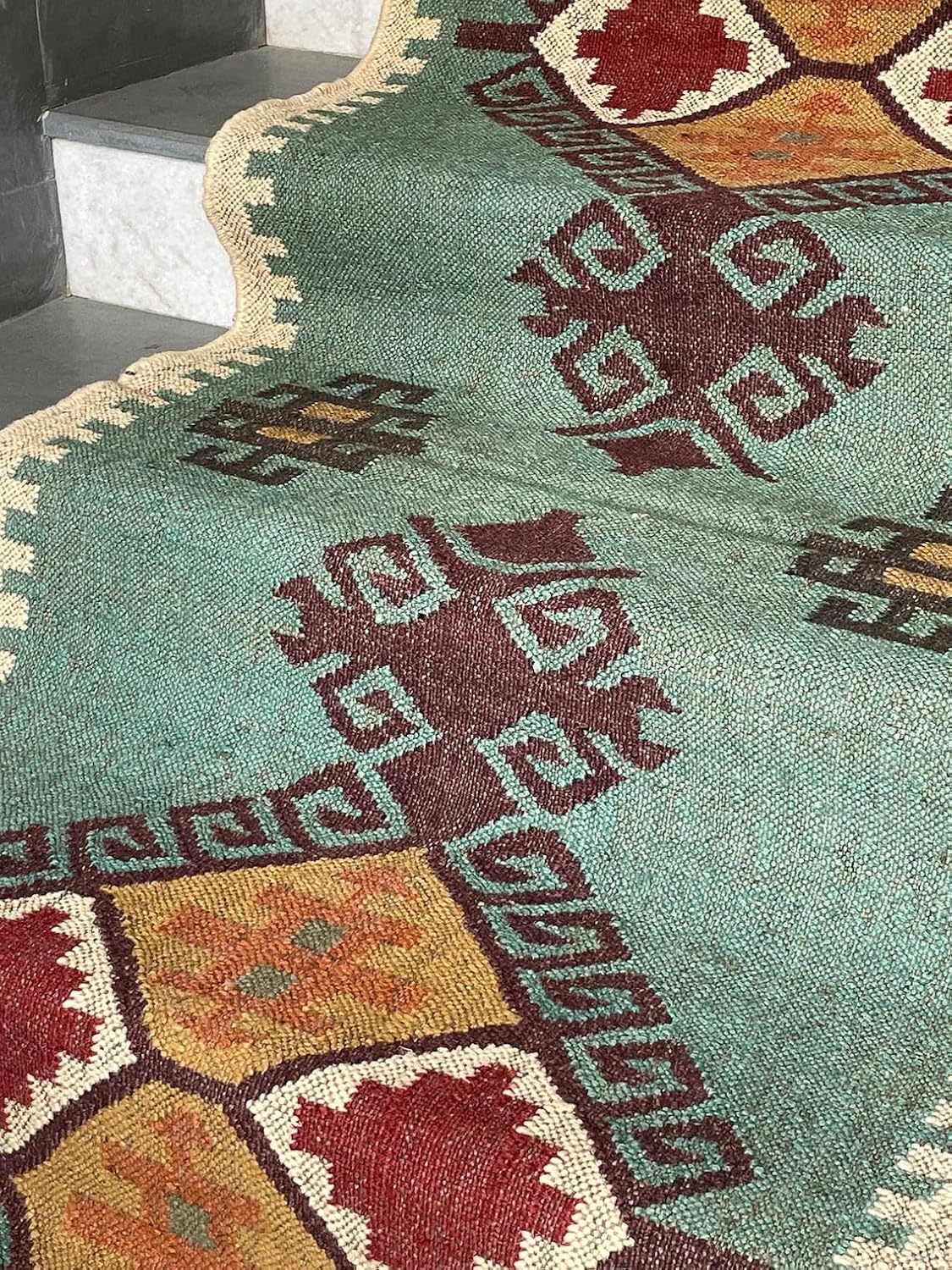 Hand Woven Kilim Stair Runner Rug, Eco-Friendly Stair Runners Rugs