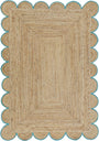 Decorative Scalloped Jute Rug – Handwoven by Village Artisans