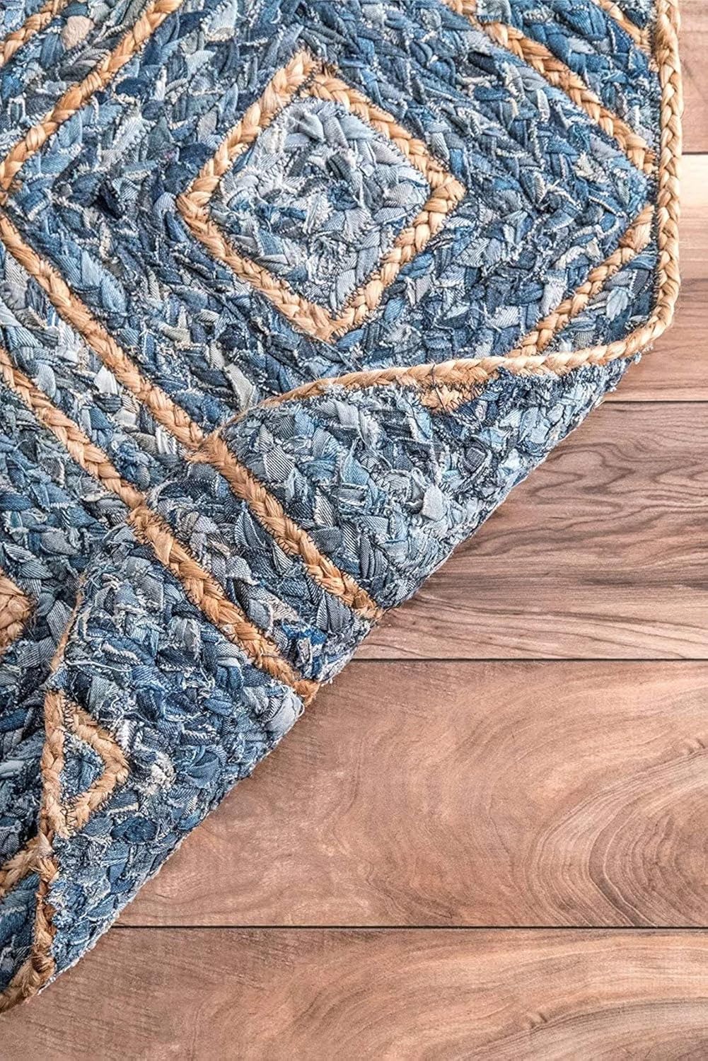 Eco-Friendly Denim Jute Rugs,Blue Beige Runner Rugs