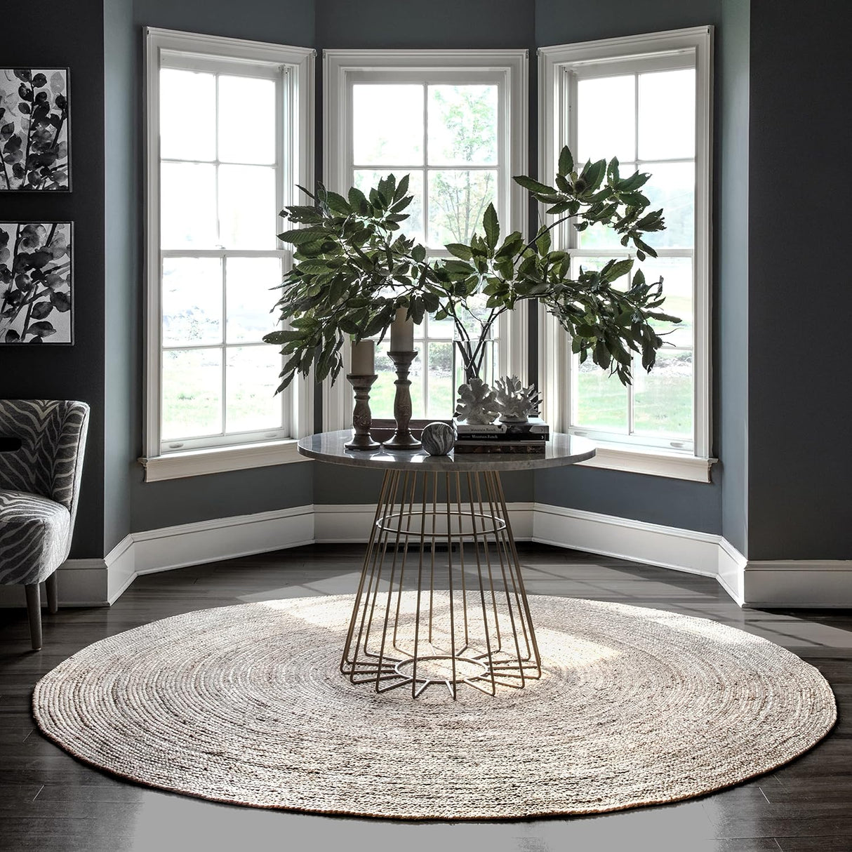 Natural Jute Hand Braided Hand Woven Jute Area Rugs
