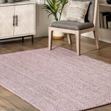 Light Purple Natural Jute Rug – Hand-Woven Eco-Friendly Floor Rug